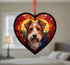 Welsh Terrier Stained Glass Effect Heart Suncatcher